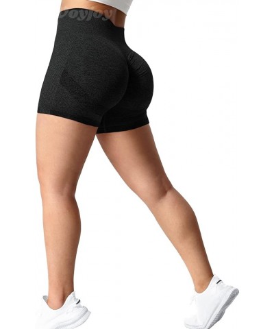 Women Workout Shorts 3.6" Scrunch Butt Lifting Gym Shorts Seamless Yoga Biker Shorts 2 Black $15.11 Activewear