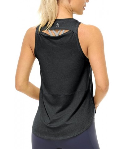 High Neck Workout Tank Tops for Women, Racerback Athletic Gym Exercise Yoga Tops Black $11.04 Activewear