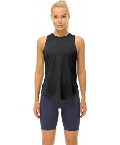 High Neck Workout Tank Tops for Women, Racerback Athletic Gym Exercise Yoga Tops Black $11.04 Activewear