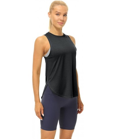 High Neck Workout Tank Tops for Women, Racerback Athletic Gym Exercise Yoga Tops Black $11.04 Activewear