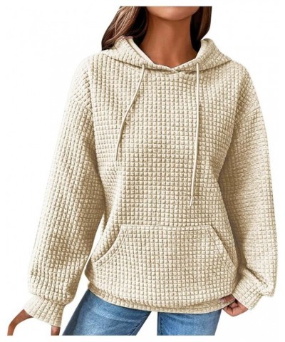 Fall Sweatshirts for Women Casual Long Sleeve Lightweight Cable Knit Oversized Hoodie Drawstring Pullover Tops C-beige $9.46 ...