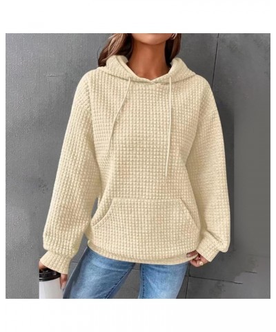 Fall Sweatshirts for Women Casual Long Sleeve Lightweight Cable Knit Oversized Hoodie Drawstring Pullover Tops C-beige $9.46 ...