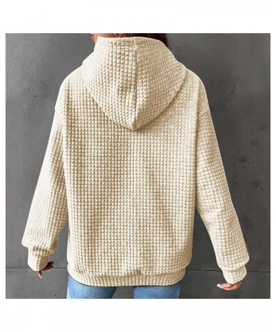 Fall Sweatshirts for Women Casual Long Sleeve Lightweight Cable Knit Oversized Hoodie Drawstring Pullover Tops C-beige $9.46 ...