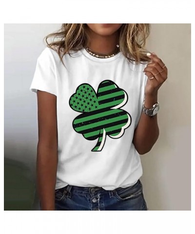 2024 St Patricks Day Shirt,Women's St Patrick's Day T-Shirt Lucky Irish Shamrock Blessed and Lucky Crewneck Graphic Tees Tops...