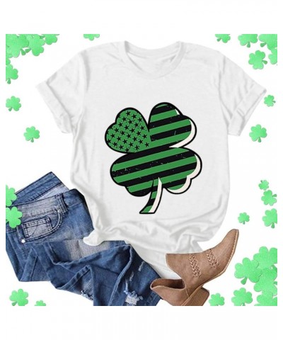 2024 St Patricks Day Shirt,Women's St Patrick's Day T-Shirt Lucky Irish Shamrock Blessed and Lucky Crewneck Graphic Tees Tops...