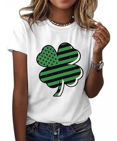 2024 St Patricks Day Shirt,Women's St Patrick's Day T-Shirt Lucky Irish Shamrock Blessed and Lucky Crewneck Graphic Tees Tops...