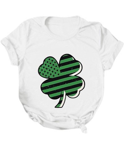 2024 St Patricks Day Shirt,Women's St Patrick's Day T-Shirt Lucky Irish Shamrock Blessed and Lucky Crewneck Graphic Tees Tops...