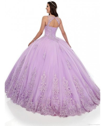 Women's Sleeveless Quinceanera Dresses Tulle Long Prom Party Gowns Sweet 16 Formal Dress Wathet $70.95 Dresses