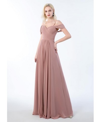 Women's Off The Shoulder Bridesmaid Dresses with Pockets Chiffon Pleated Long Formal Evening Gowns Turquoise $23.10 Dresses