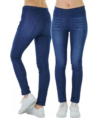 Women’s Basic Timeless Classic Everyday Denim Skinny Jeans Side Zipper Slim Jeans - Dark Blue $15.16 Jeans