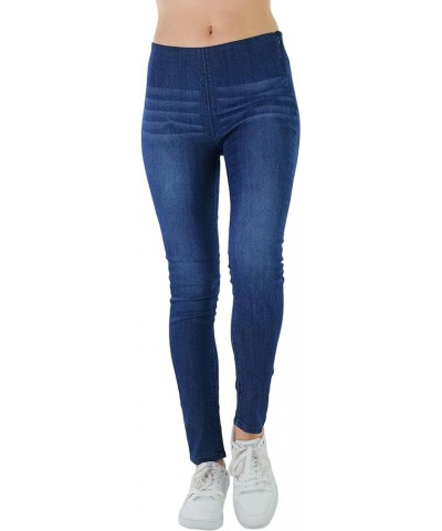 Women’s Basic Timeless Classic Everyday Denim Skinny Jeans Side Zipper Slim Jeans - Dark Blue $15.16 Jeans