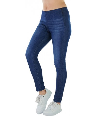 Women’s Basic Timeless Classic Everyday Denim Skinny Jeans Side Zipper Slim Jeans - Dark Blue $15.16 Jeans