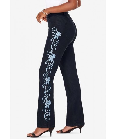 Women's Plus Size Whitney Jean with Invisible Stretch Embroidered Bootcut Jeans Emerald Swirl Embroidery $39.89 Jeans