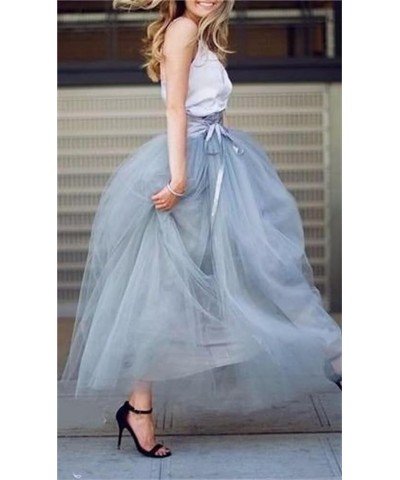 Women's A Line Tulle Maxi Long Layered Skirt for Women Floor Length Evening Party Skirts Gold $21.60 Skirts