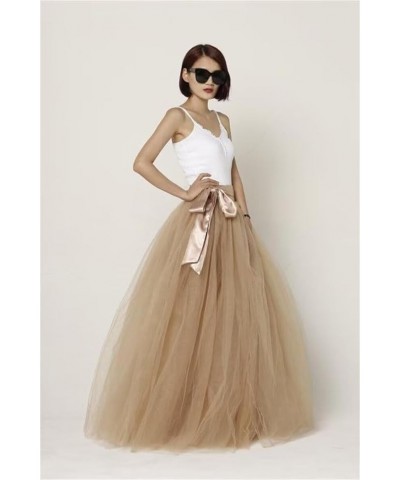 Women's A Line Tulle Maxi Long Layered Skirt for Women Floor Length Evening Party Skirts Gold $21.60 Skirts