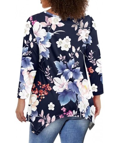 Plus Size Tunic Tops Long Sleeve Shirts for Women Swing Flowy Loose Elegant Floral $12.60 Tops