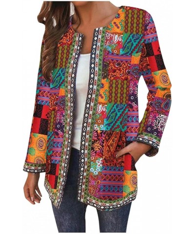 African Print Dashiki Jacket Coat for Womens Long Sleeve Fall Zip Up Short Bomber Jacket Coat with Pockets Yellow $10.39 Acti...