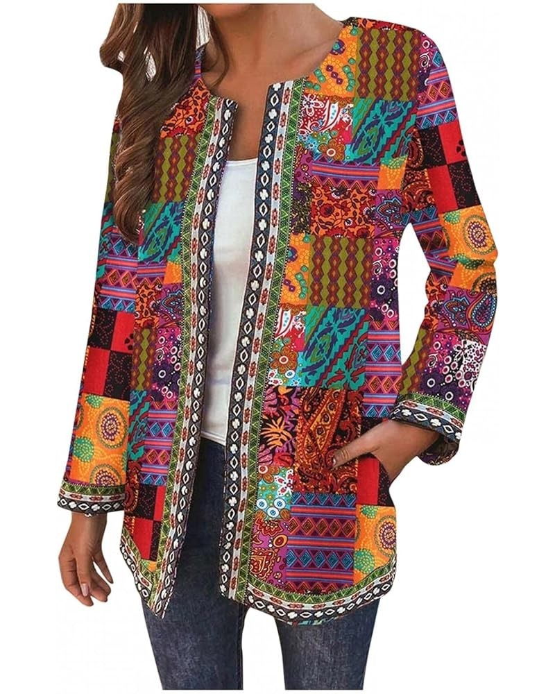 African Print Dashiki Jacket Coat for Womens Long Sleeve Fall Zip Up Short Bomber Jacket Coat with Pockets Yellow $10.39 Acti...