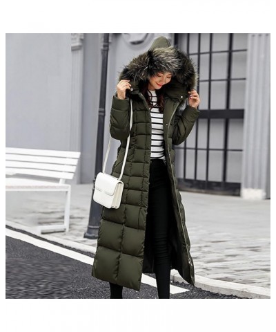 Womens Fashion Hooded Coat 2023 Quilted Long Puffer Jackets Waterproof Warm Winter Maxi Length Parka Coats G01-army Green $27...