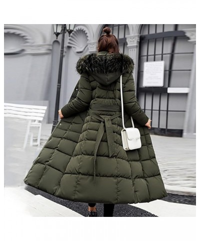 Womens Fashion Hooded Coat 2023 Quilted Long Puffer Jackets Waterproof Warm Winter Maxi Length Parka Coats G01-army Green $27...