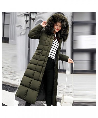 Womens Fashion Hooded Coat 2023 Quilted Long Puffer Jackets Waterproof Warm Winter Maxi Length Parka Coats G01-army Green $27...