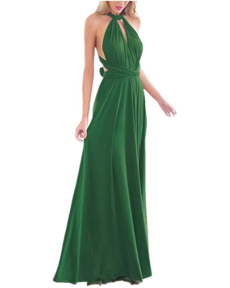 Women Transformer Bridesmaid Maxi Dress Multi-Way Bandage Dess Convertible Evening Prom Gown Green $12.87 Dresses