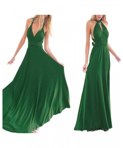 Women Transformer Bridesmaid Maxi Dress Multi-Way Bandage Dess Convertible Evening Prom Gown Green $12.87 Dresses