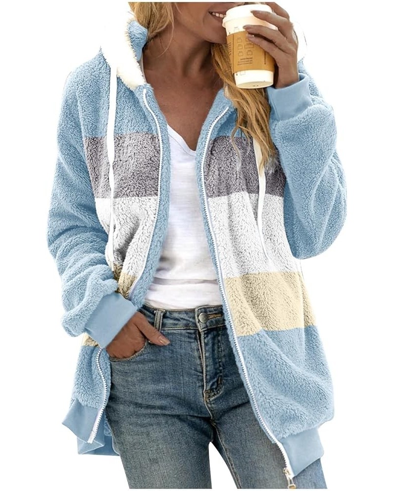 Heated Jacket Fleece Full Sleeve Collared Trench Coat For Women 2023 Blank Big And Tall Athletic Faux Fur Jacket 2-light Blue...