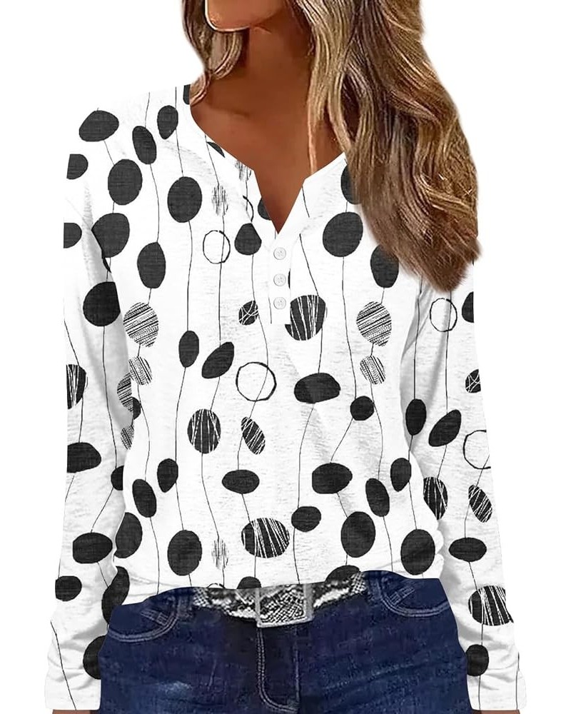 Womens Long Sleeve Tops Henley Button Down Notch V Neck Shirt Plus Size Blouses Dressy Casual Loose Fit Cute Tunic A-navy $8....