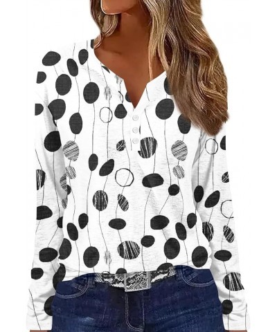 Womens Long Sleeve Tops Henley Button Down Notch V Neck Shirt Plus Size Blouses Dressy Casual Loose Fit Cute Tunic A-navy $8....