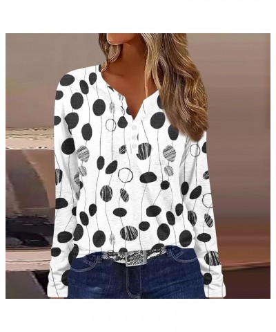 Womens Long Sleeve Tops Henley Button Down Notch V Neck Shirt Plus Size Blouses Dressy Casual Loose Fit Cute Tunic A-navy $8....