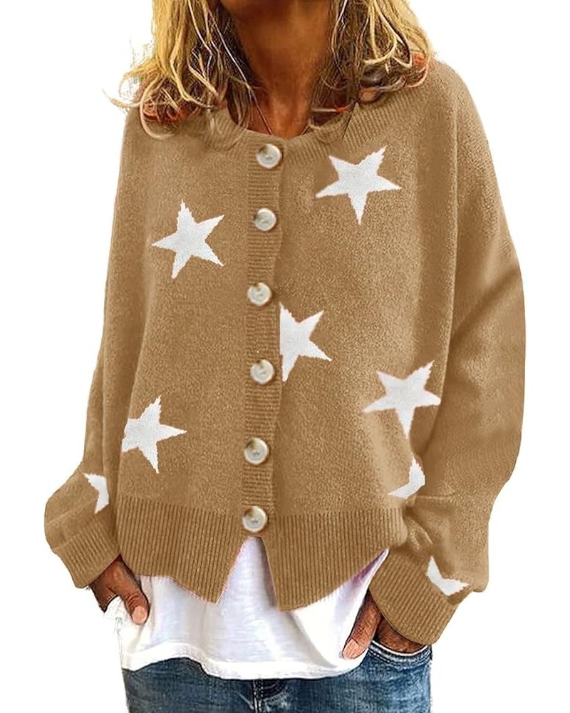 Women's Vintage Floral Crop Cardigan Sweather Artistic Aesthetic Cable Knitted Oversized Sweater Outwear 01 Khaki $18.07 Swea...