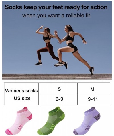 Cushioned Ankle Socks for Women Running Short Cotton Tab Arch Support Sports Socks 3 Pairs $13.24 Socks