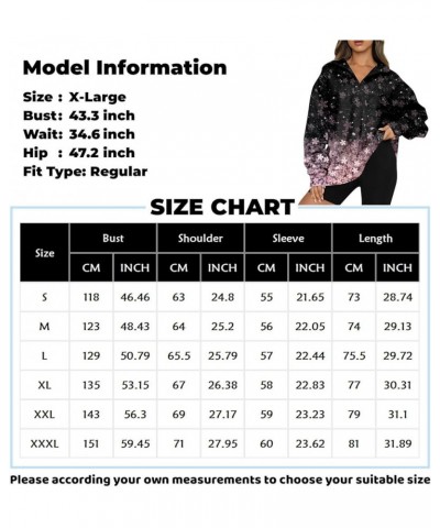 Womens Long Sleeve Tops Fall Floral Baggy Half Zip Sweatshirt Drop Shoulder 1/4 Zip Pullover Graphic Loose Fit Clothes G251-k...