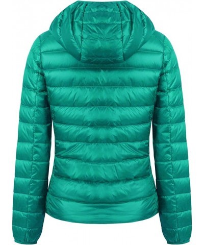 Women's Short Down Coat Packable Puffer Jacket With Hooded Winter Ultra Light Outerwear Green $20.50 Jackets