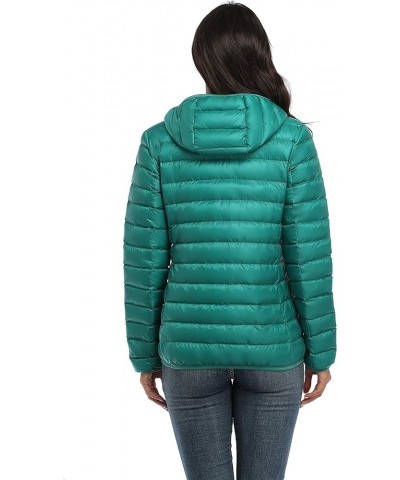 Women's Short Down Coat Packable Puffer Jacket With Hooded Winter Ultra Light Outerwear Green $20.50 Jackets