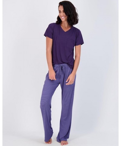 2 Pack: Women’s Pajama Set Super-Soft Short & Long Sleeve Top With Pants (Available In Plus Size) Short Sleeve Short Sleeve S...