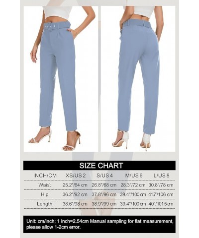 High Waisted Dress Pants for Women Business Casual Tapered Pants Work Trousers with Pockets Light Blue $22.79 Pants