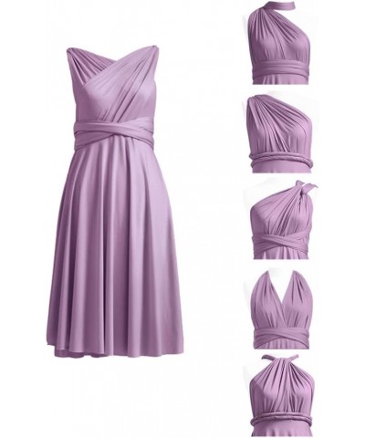 Knee Length Short Infinity Dresses for Bridesmaids Convertible Dresses Transformer Multiway Twist Wrap Midi Dresses Mauve $23...