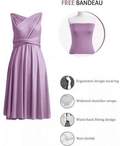 Knee Length Short Infinity Dresses for Bridesmaids Convertible Dresses Transformer Multiway Twist Wrap Midi Dresses Mauve $23...