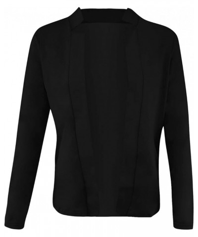 Womens Open Front Blazer Jacket Dressy Casual Work Business Suit Blazers Solid Long Sleeve Basic Cardigan Outfits 03-black $4...