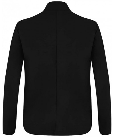 Womens Open Front Blazer Jacket Dressy Casual Work Business Suit Blazers Solid Long Sleeve Basic Cardigan Outfits 03-black $4...