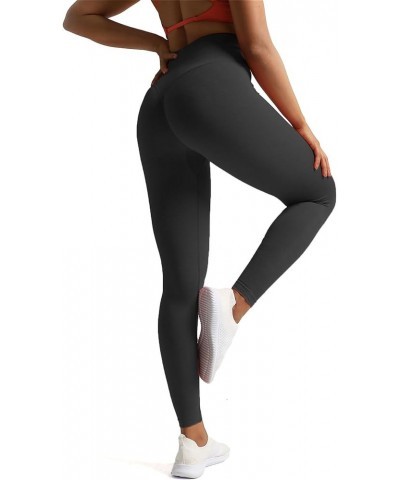 High Waisted Workout Leggings for Women Tummy Control Buttery Soft Yoga Metamorph Deep V Pants 27 Black Marl $13.34 Leggings