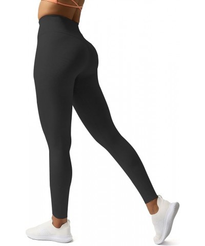 High Waisted Workout Leggings for Women Tummy Control Buttery Soft Yoga Metamorph Deep V Pants 27 Black Marl $13.34 Leggings