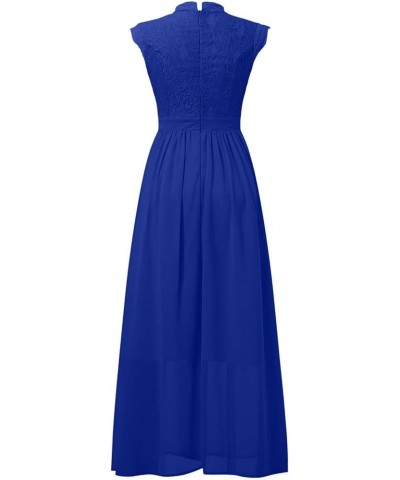 Women's Elegant Maxi Dress Formal Evening Gowns A-Line Party Dress Empire Wasit Cocktail Dress Lace Wedding Guest Dress B Blu...