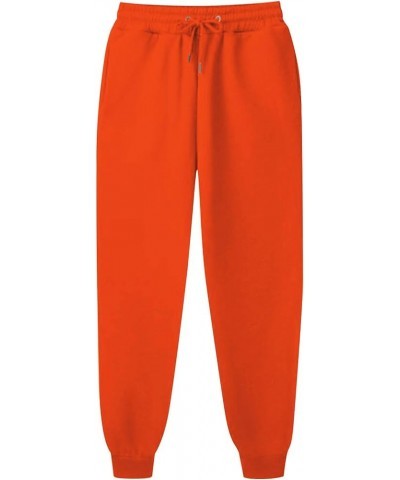 Sweatpants for Women Plus Size High Waist Joggers Cinch Bottom Pants with Pockets Comfy Loose Drawstring Sweatpants 61-orange...