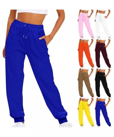 Sweatpants for Women Plus Size High Waist Joggers Cinch Bottom Pants with Pockets Comfy Loose Drawstring Sweatpants 61-orange...