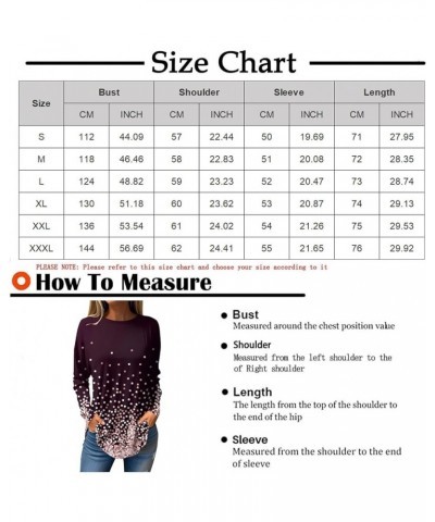 Womens Long Sleeve Tops Retro Floral Printed Crew Neck Tunic Shirts Fall Trendy Casual Loose Fit Comfort Sweatshirt 4-light P...