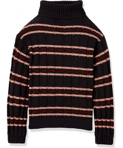 Women's Stripe Turtleneck Sweater Multi-navy $11.39 Sweaters