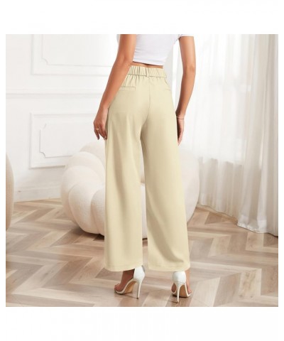 Women's Wide Leg Pants Elastic High Waist Business Casual Pants for Women Khaki(thin) $11.25 Pants